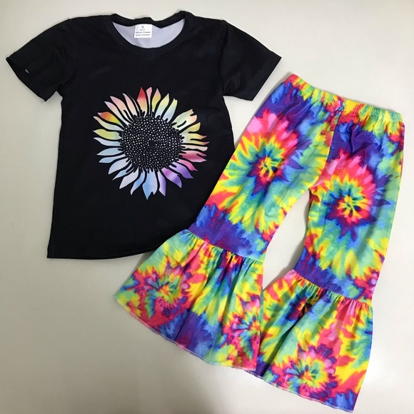 Sunflower Tie Dye Cure Pants set - Picture 2 of 5